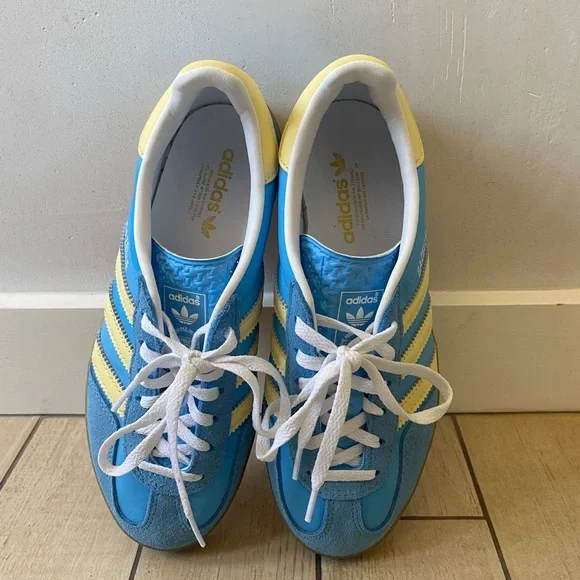 Adidas Gazelle Indoor Shoes in Semi Blue Burst/Almost Yellow - Picture 3 of 10